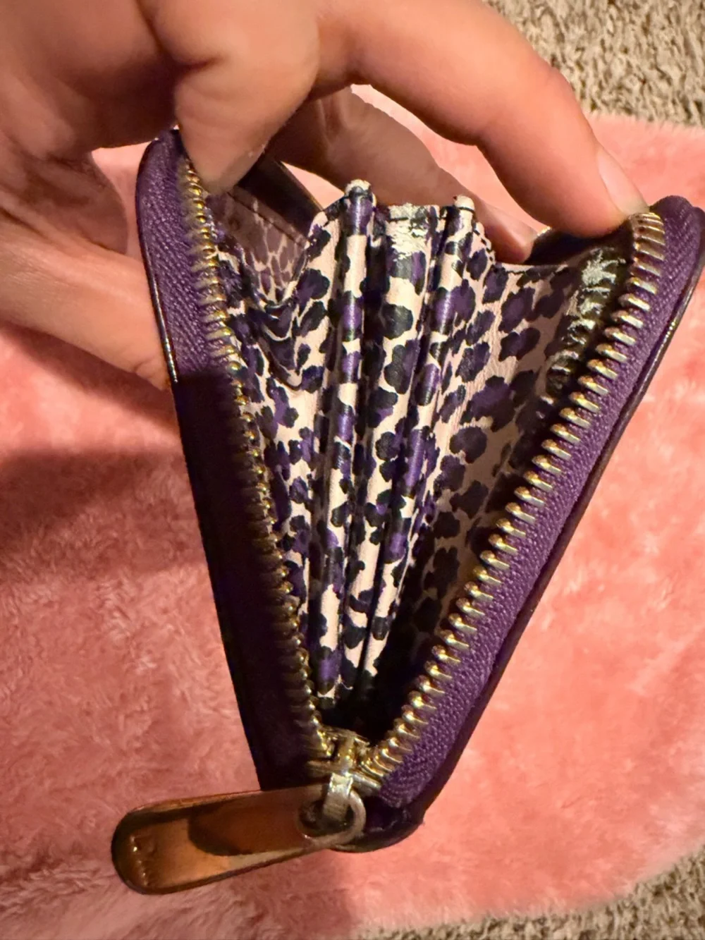 Authentic Dior Purple Patent Leather Trotter Long Zip Wallet.